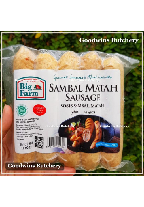 Sausage chicken SAMBAL MATAH frozen BIG FARM 5pcs 360g